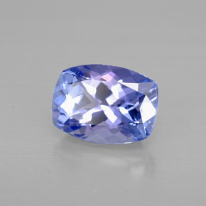 Tanzanite bleue naturelle coupe coussin, 1,29 ct, VVS