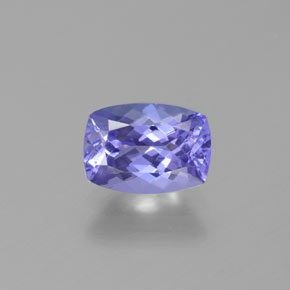 Tanzanite violet naturelle coupe coussin, 0,96 ct, VVS