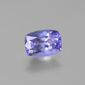 Tanzanite violet naturelle coupe coussin, 0,96 ct, VVS
