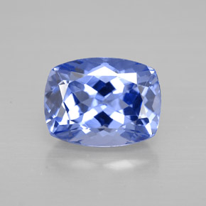 Tanzanite bleue naturelle coupe coussin, 1,78 ct, VVS-VS
