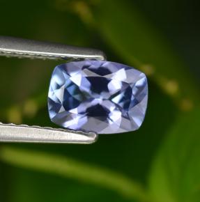 Tanzanite bleue naturelle coupe coussin, 0,90 ct, VVS-VS