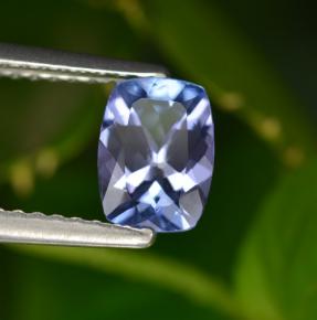 Tanzanite bleue naturelle coupe coussin, 0,90 ct, VVS-VS