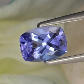 Tanzanite bleue naturelle coupe coussin, 0,90 ct, VVS-VS