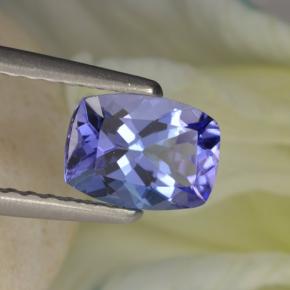 Tanzanite bleue naturelle coupe coussin, 0,90 ct, VVS-VS