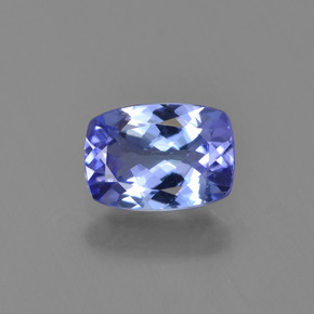 Tanzanite bleue naturelle coupe coussin, 0,84 ct, VVS