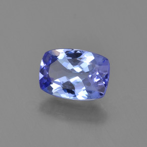 Tanzanite bleue naturelle coupe coussin, 0,84 ct, VVS