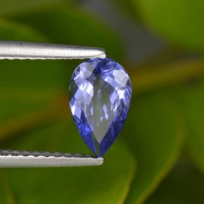 Tanzanite bleue naturelle en forme de poire, 0,82 ct, VVS