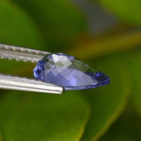 Tanzanite bleue naturelle en forme de poire, 0,82 ct, VVS