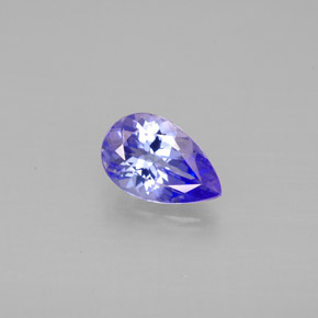 Tanzanite violet naturelle en forme de poire, 0,84 ct, VVS
