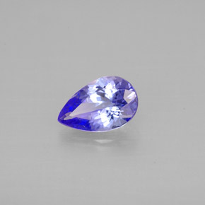 Tanzanite violet naturelle en forme de poire, 0,84 ct, VVS