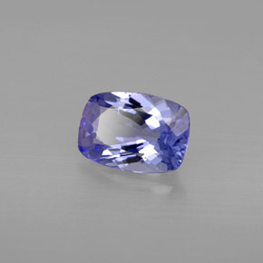Tanzanite violet naturelle coupe coussin, 0,86 ct, VVS-VS