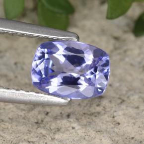 Tanzanite violet naturelle coupe coussin, 0,87 ct, VVS