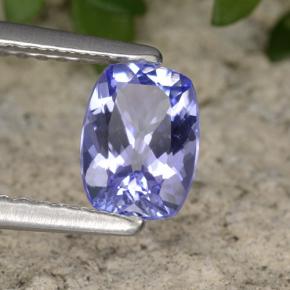 Tanzanite violet naturelle coupe coussin, 0,87 ct, VVS
