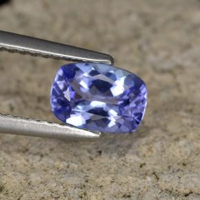 Tanzanite violet naturelle coupe coussin, 0,84 ct, VVS