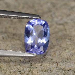 Tanzanite violet naturelle coupe coussin, 0,84 ct, VVS
