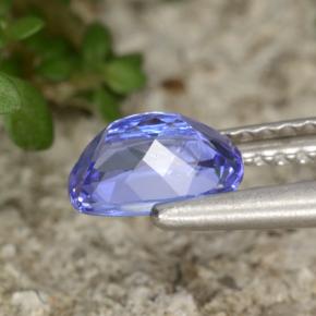 Tanzanite bleue naturelle coupe coussin, 0,90 ct, VVS-VS