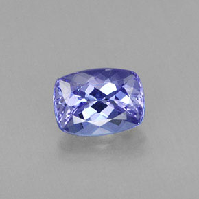 Tanzanite bleue naturelle coupe coussin, 0,96 ct, VS
