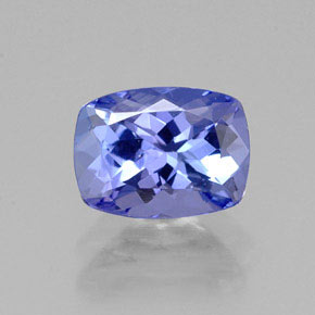 Tanzanite bleue naturelle coupe coussin, 1,26 ct, VVS