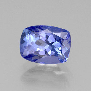Tanzanite bleue naturelle coupe coussin, 1,26 ct, VVS