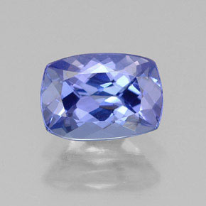 Tanzanite bleue naturelle coupe coussin, 0,97 ct, VVS