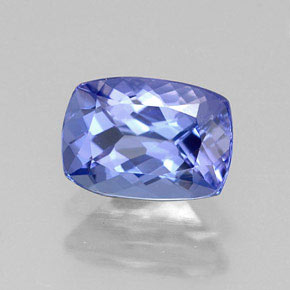 Tanzanite bleue naturelle coupe coussin, 0,97 ct, VVS