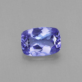 Tanzanite bleue naturelle coupe coussin, 0,89 ct, VVS