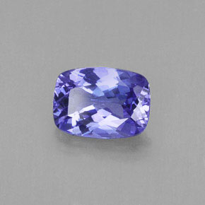 Tanzanite bleue naturelle coupe coussin, 0,89 ct, VVS