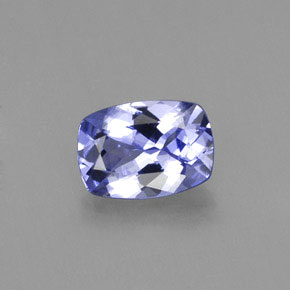 Tanzanite bleue naturelle coupe coussin, 0,79 ct, VS