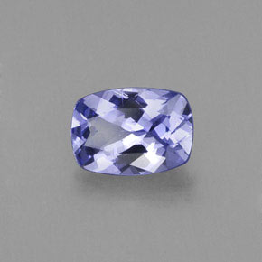 Tanzanite bleue naturelle coupe coussin, 0,79 ct, VS