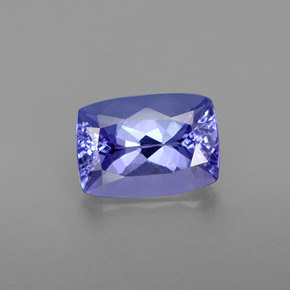 Tanzanite bleue naturelle coupe coussin, 1,20 ct, VVS