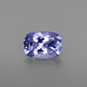 Tanzanite bleue naturelle coupe coussin, 0,81 ct, VVS