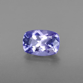 Tanzanite bleue naturelle coupe coussin, 0,81 ct, VVS