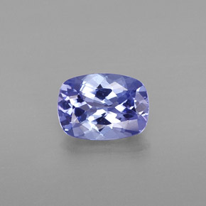Tanzanite bleue naturelle coupe coussin, 0,81 ct, VVS