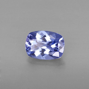 Tanzanite bleue naturelle coupe coussin, 0,81 ct, VVS