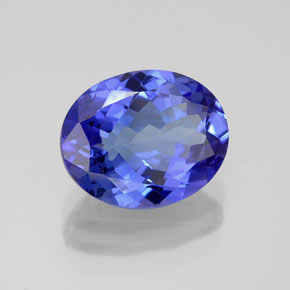 Tanzanite bleue naturelle coupe ovale, 2,84 ct, IF