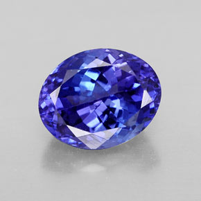 Tanzanite bleue naturelle coupe ovale, 3,40 ct, VVS