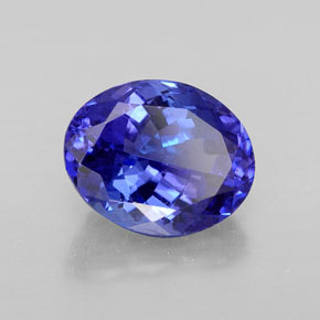 Tanzanite bleue naturelle coupe ovale, 3,40 ct, VVS