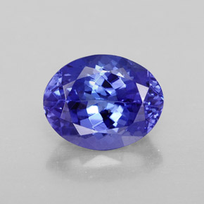 Tanzanite bleue naturelle coupe ovale, 2,61 ct, VVS