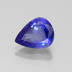 Tanzanite bleue naturelle en forme de poire, 2,03 ct, VVS