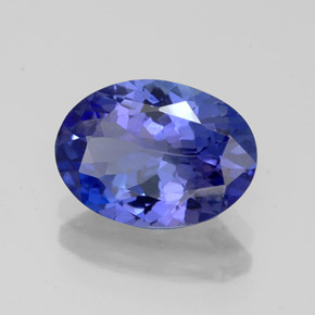 Tanzanite bleue naturelle coupe ovale, 2,57 ct, IF