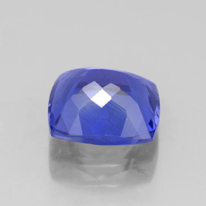 Tanzanite bleue naturelle coupe coussin, 2,40 ct, IF