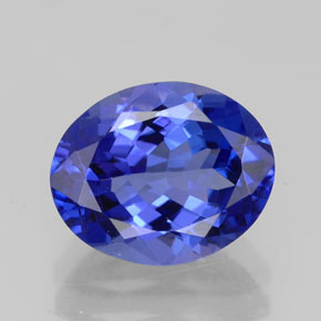 Tanzanite bleue naturelle coupe ovale, 2,92 ct, IF
