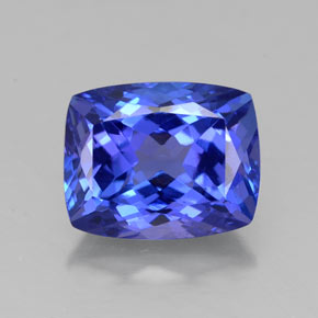 Tanzanite bleue naturelle coupe coussin, 2,82 ct, VVS-VS