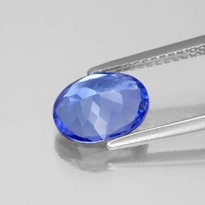 Tanzanite bleue naturelle coupe ovale, 1,95 ct, VS