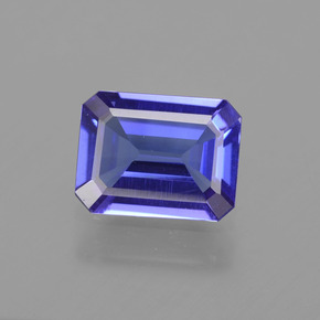 Tanzanite bleue naturelle taille émeraude, 1,79 ct, VS