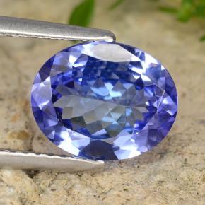 Tanzanite bleue naturelle coupe ovale, 2,56 ct, VVS-VS