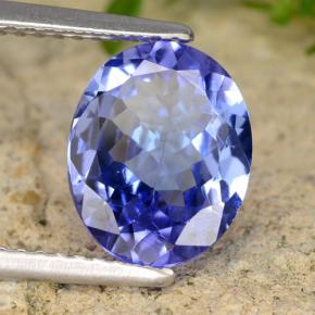 Tanzanite bleue naturelle coupe ovale, 2,56 ct, VVS-VS