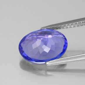 Tanzanite bleue naturelle coupe ovale, 2,83 ct, VVS-VS