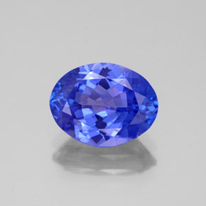 Tanzanite bleue naturelle coupe ovale, 2,38 ct, VVS-VS