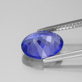 Tanzanite bleue naturelle coupe ovale, 2,38 ct, VVS-VS